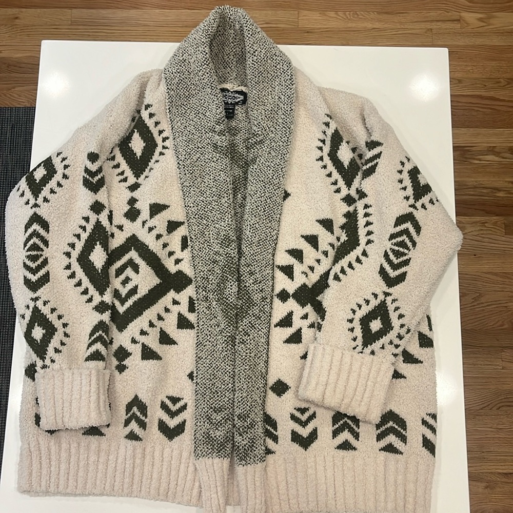 Anthropologie Oliver.O Sweater Womens Small Cardigan Acrylic Blend Green Cream